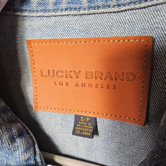 Lucky Brand Light Blue Distressed Denim Jacket S - Picture 4 of 5